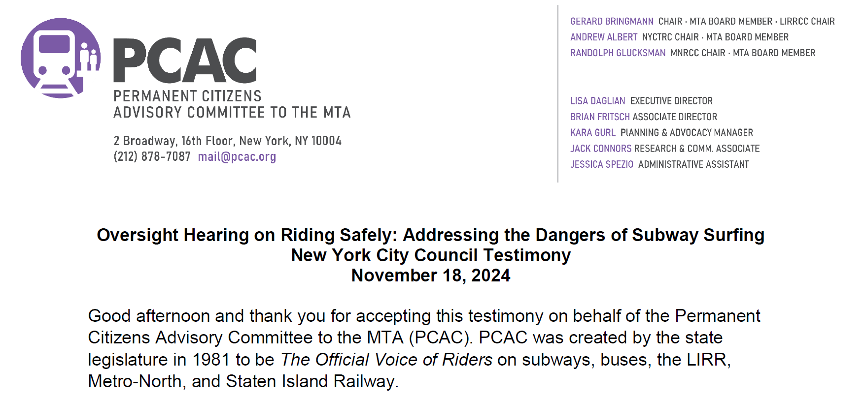 NYC Council Oversight Hearing On Riding Safely: Addressing The Dangers ...